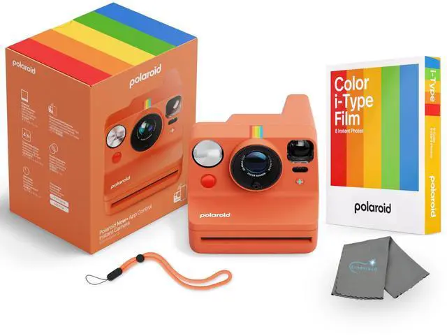 Main image of Now+ 3rd Generation i-Type Instant Camera + 8 i-Type Color Film Bundle, Bluetooth Connected App Controlled, Coral, Camera Bundle with a Lumintrail Lens Cleaning Cloth