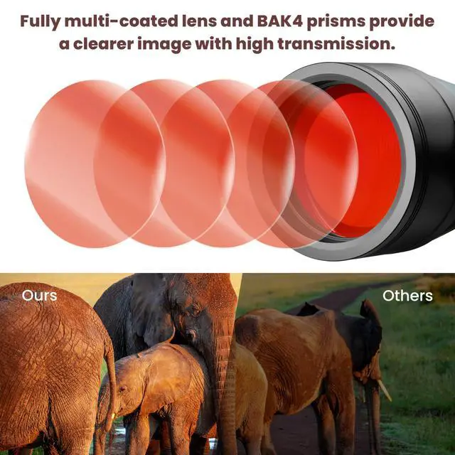 Alt view image 3 of 5 - 30x80 Astronomy Binoculars Giant for Adults, Waterproof Outdoor Binoculars for Travel Stargazing Bird Watching Hunting with Built-in Tripod Adapter and Carrying Bag (Black)