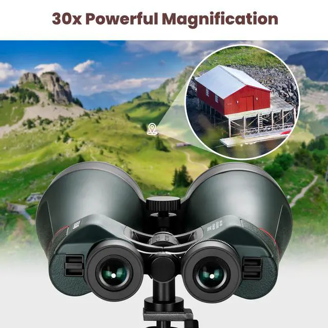 Alt view image 4 of 5 - 30x80 Astronomy Binoculars Giant for Adults, Waterproof Outdoor Binoculars for Travel Stargazing Bird Watching Hunting with Built-in Tripod Adapter and Carrying Bag (Black)