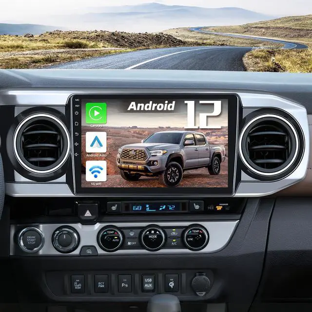 Main image of Car Radio Stereo for Toyota Tacoma 2016-2021: 4Core + 64G ROM Android 10" Touch Screen Head Unit with Wireless Carplay and Android Auto 5G WiFi GPS Bluetooth FM SWC Backup Camera