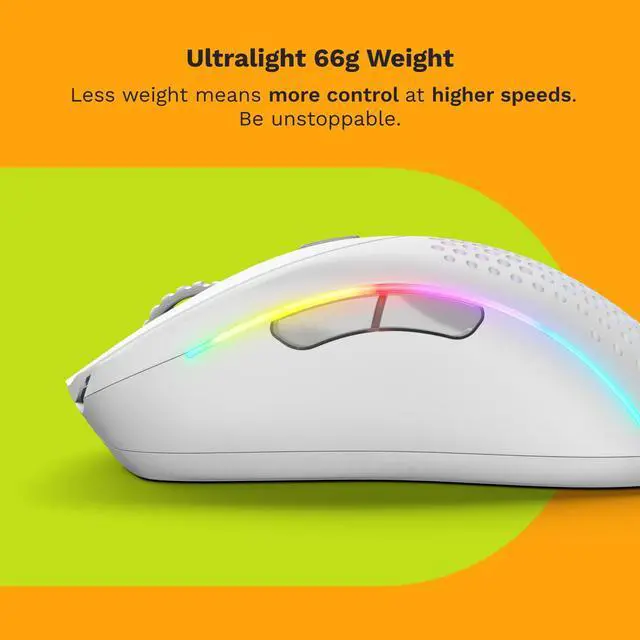 Alt view image 2 of 3 - Gaming - Model D 2 Wireless Ergonomic Mouse, Superlight 66g, up to 210 hr Battery Life, 26K Optical Sensor, 6 Programmable Buttons, 80 Million Clicks, FPS, MMO, MOBA, Battle Royale (White)