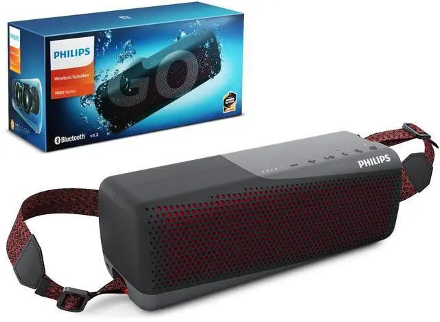 Main image of S7807 Wireless Bluetooth Speaker, 7000 Series - 40W Output, IP67 Waterproof, 24-Hour Playtime, Portable with Built-in Microphone, Voice Assistant, USB-C, and Power Bank, Black