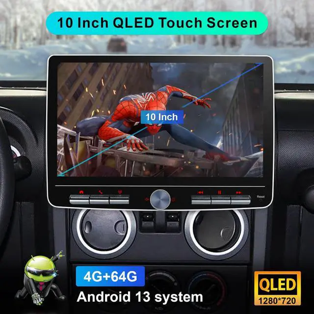 Alt view image 2 of 4 - 8 Core Car Radio 64G for Jeep Wrangler JK Compass Grand Cherokee Dodge Ram Upgrade Stereo Wireless CarPlay Android Auto,10.1 '' Touchscreen Head Unit Knob Design GPS WiFi AM/FM SWC