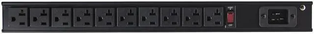 Alt view image 4 of 5 - 10 Outlet Rack Mount Power Strip 125V/16 Amp - 1U Horizontal 19" Rackmount PDU - NEMA 5-20P Input - 10x NEMA 5-15/20R Outlets - Rack Mount PDU - UL Listed - 8ft Power Cord (RKPW101920)