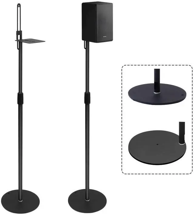 Main image of Speaker Stands Pair for Surround Sound,Height Adjustable 29.5-55.9",Black Alloy Steel Bookshelf Speaker Stand Compatible with Bose Sony JBL Samsung Polk Yamaha,Cable Management,17lbs Capacity