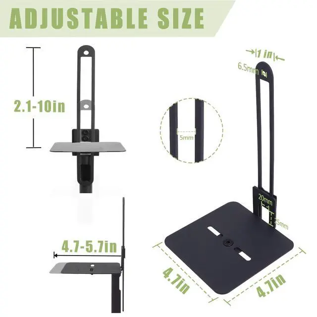 Alt view image 5 of 6 - Speaker Stands Pair for Surround Sound,Height Adjustable 29.5-55.9",Black Alloy Steel Bookshelf Speaker Stand Compatible with Bose Sony JBL Samsung Polk Yamaha,Cable Management,17lbs Capacity