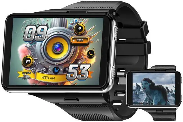 Main image of 2.88" Large Screen 4G SIM Card Smart Watch, Android 11 Smartwatch with Phone Call, 6GB+128GB Dual Cameras, Detachable Watch Head,1500mAh Sport WiFi Bluetooth GPS Smart Watches(Silver)