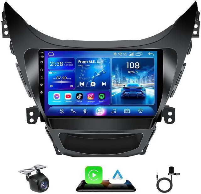 Main image of 4G RAM+64G ROM Car Radio for Hyundai Elantra 2011-2013: Android 13 Head Unit Car Stereo Upgrade with Wireless Carplay Android Auto 9 inch 1280 * 800 Touchscreen GPS Bluetooth 5GWiFi Backup Camera