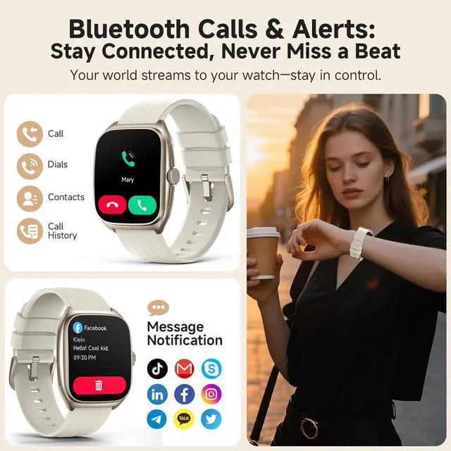 Alt view image 4 of 6 - 2025 Smart Watch for Men and Women with SOS Emergency Alert, 1.85" AMOLED Fitness Tracker with 100+ Sports Modes, Heart Rate, SpO2, Sleep Monitor, IP68 Waterproof, Compatible Android and iPhone