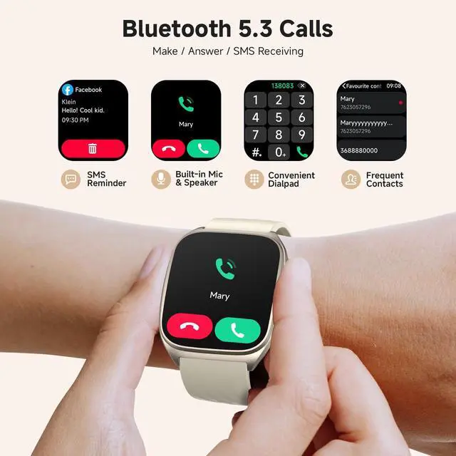 Alt view image 5 of 6 - 2025 Smart Watch for Men and Women with SOS Emergency Alert, 1.85" AMOLED Fitness Tracker with 100+ Sports Modes, Heart Rate, SpO2, Sleep Monitor, IP68 Waterproof, Compatible Android and iPhone