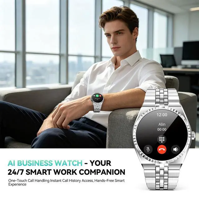 Alt view image 4 of 6 - Smart Watch with 1.32" AMOLED Display, Bluetooth 5.4 Calls, 160+ Sports Modes, Fitness Tracker with Heart Rate/SpO2/Blood Pressure/Sleep Monitor, Waterproof Watch for Men Women Android and iOS Silver