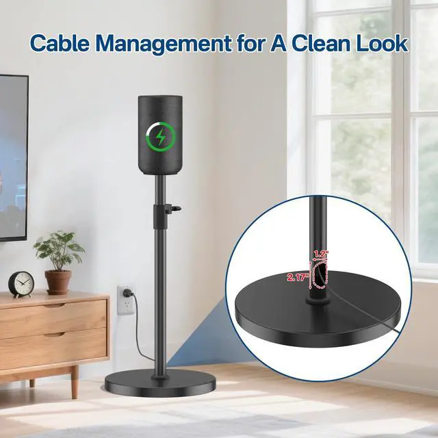 Alt view image 4 of 6 - Height Adjustable Floor Speaker Stands Pair for Sony SA-RS5 Speaker Stands - Heavy-Duty Surround Sound Speaker Stand for Sony SA-RS5 Wireless Rear Speaker Stands with Cable Management (Stand Only)