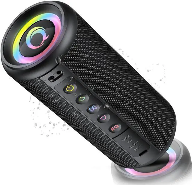 Main image of Portable Bluetooth Speaker, 2026 Bluetooth 5.4 Wireless Speaker with 20W HD Stereo Sound, 20H, LED Lights, IP7, TWS Pairing, Built-in Mic, for Outdoor, Home, Beach, Party, Gift