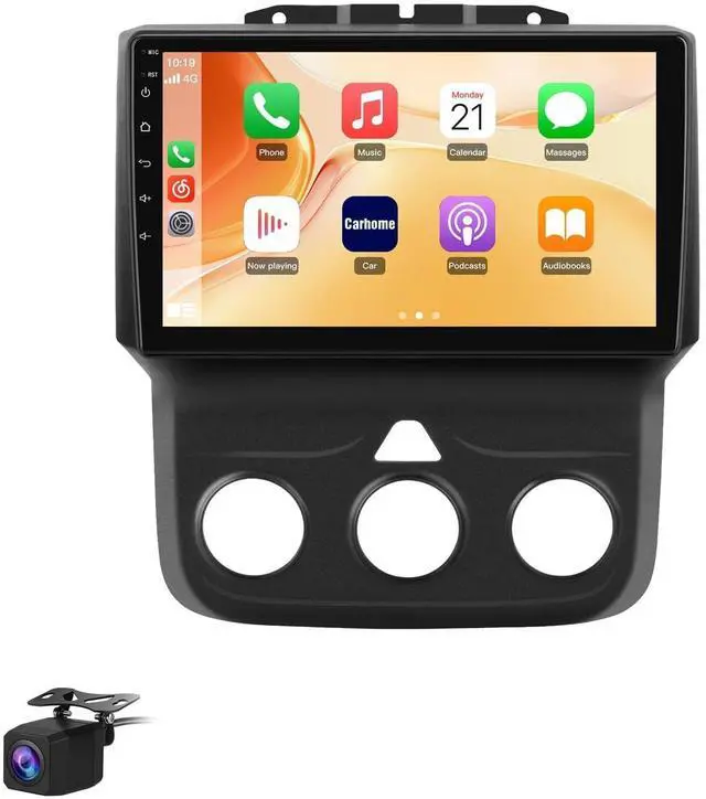 Main image of Android Car Radio for Dodge RAM 1500 2500 3500 2013 2014 2015 2016 2017 2018, 9" Ram 1500 Radio Replacement Support 5G WiFi CarPlay Android Auto - with Camera (Only fit Manual AC)