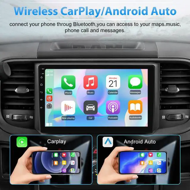Alt view image 2 of 6 - Android Car Radio for Dodge RAM 1500 2500 3500 2013 2014 2015 2016 2017 2018, 9" Ram 1500 Radio Replacement Support 5G WiFi CarPlay Android Auto - with Camera (Only fit Manual AC)