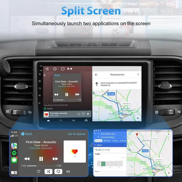 Alt view image 3 of 6 - Android Car Radio for Dodge RAM 1500 2500 3500 2013 2014 2015 2016 2017 2018, 9" Ram 1500 Radio Replacement Support 5G WiFi CarPlay Android Auto - with Camera (Only fit Manual AC)