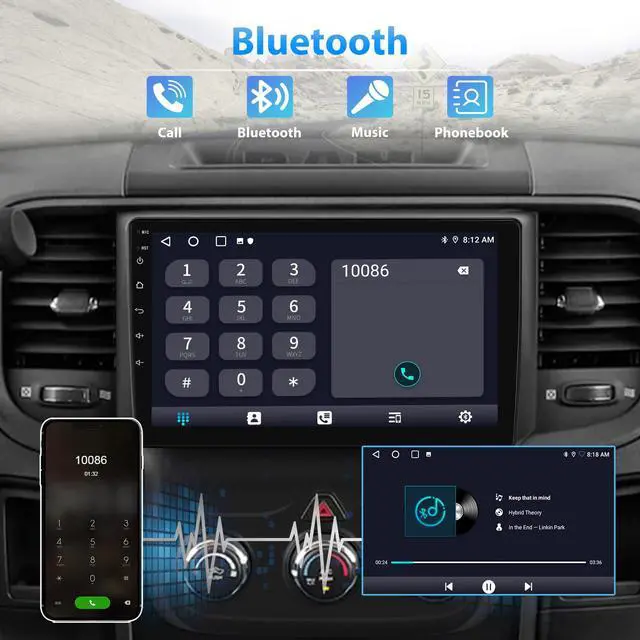 Alt view image 5 of 6 - Android Car Radio for Dodge RAM 1500 2500 3500 2013 2014 2015 2016 2017 2018, 9" Ram 1500 Radio Replacement Support 5G WiFi CarPlay Android Auto - with Camera (Only fit Manual AC)