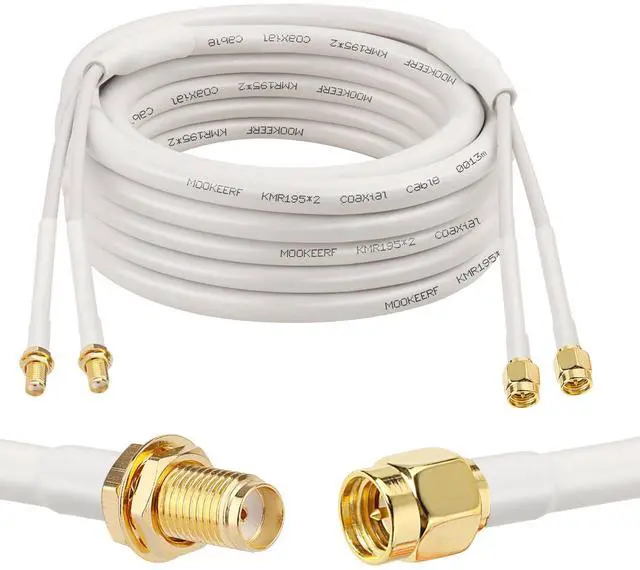 Main image of SMA Extension Cable - 20FT SMA Male to SMA Female Coax Cable Ultra Low-Loss Twin-KMR195 Coaxial Cable Antenna Extension Cable with SMA Connector for 5G Cellular Routers, Gateways, Hotspots