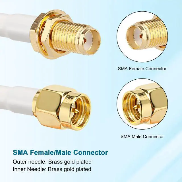 Alt view image 2 of 6 - SMA Extension Cable - 20FT SMA Male to SMA Female Coax Cable Ultra Low-Loss Twin-KMR195 Coaxial Cable Antenna Extension Cable with SMA Connector for 5G Cellular Routers, Gateways, Hotspots