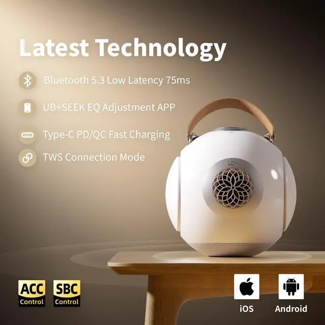 Alt view image 5 of 6 - dB1 Double Bass Bluetooth Speaker | 40W Powerful Hi-Fi Sound with Extreme Deep Bass, 20H Playtime, IPX5 Waterproof & TWS (Glossy White) - Premium Bass Boost Technology (Tripod Not Included)