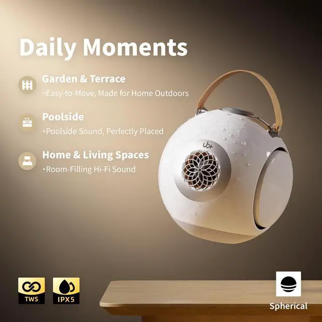 Alt view image 6 of 6 - dB1 Double Bass Bluetooth Speaker | 40W Powerful Hi-Fi Sound with Extreme Deep Bass, 20H Playtime, IPX5 Waterproof & TWS (Glossy White) - Premium Bass Boost Technology (Tripod Not Included)