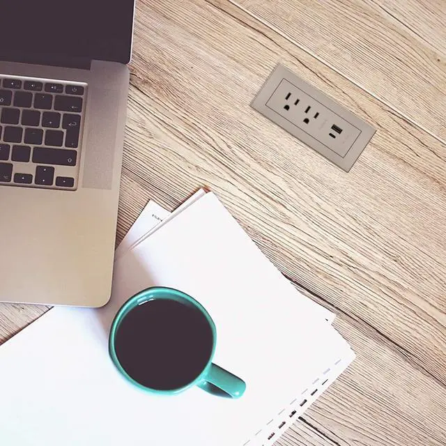 Alt view image 3 of 6 - Legrand RDZCNI radiant Furniture Power Center with USB, Recessed Power Strip, 2 Outlets, Type A/C USB, 6 Foot Cord, Nickel