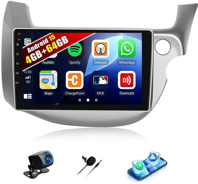 Main image of Android 13 Car Stereo for Honda Fit Jazz 2008-2013 Right Drive 10.1 Inch Touch Screen 4G+64G CarPlay Android Auto Car Radio Bluetooth GPS Navigation HiFi WiFi FM SWC Backup Camera MIC