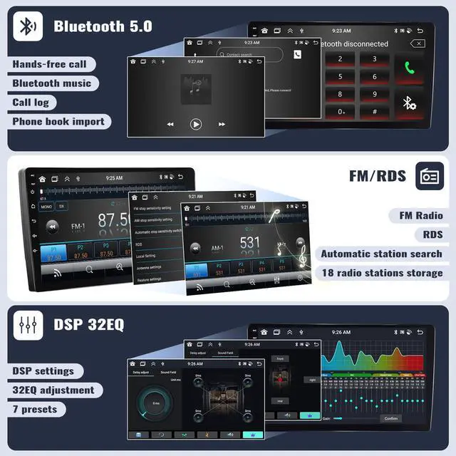 Alt view image 6 of 6 - Android 13 Car Stereo for Honda Fit Jazz 2008-2013 Right Drive 10.1 Inch Touch Screen 4G+64G CarPlay Android Auto Car Radio Bluetooth GPS Navigation HiFi WiFi FM SWC Backup Camera MIC