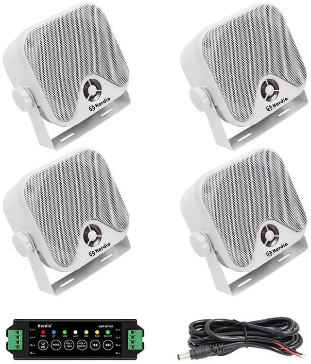 Main image of 4 Inch Bluetooth Golf Cart Speakers 240W Waterproof Marine Speakers for Outdoor Boat ATV UTV RZR Camper Tractor Truck Jeep Courtyard Powersports,2 Pairs (White)
