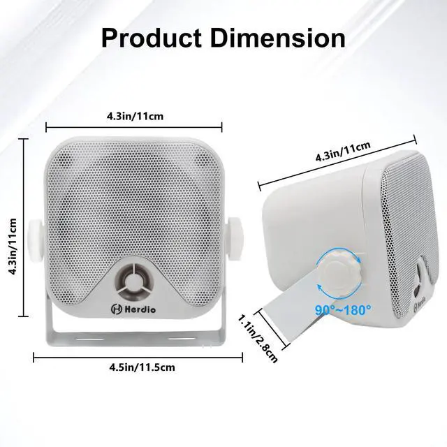 Alt view image 3 of 6 - 4 Inch Bluetooth Golf Cart Speakers 240W Waterproof Marine Speakers for Outdoor Boat ATV UTV RZR Camper Tractor Truck Jeep Courtyard Powersports,2 Pairs (White)