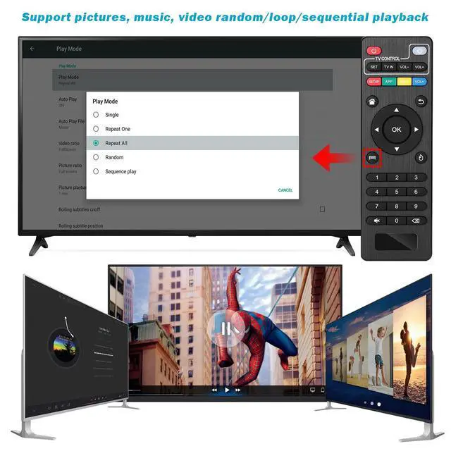 Alt view image 6 of 6 - 4K@60hz MP4 Media Player Support 8TB HDD/ 256G USB Drive/SD Card with HDMI/AV Out for HDTV/PPT MKV AVI MP4 H.265-Support Advertising Subtitles/Timing, Networkable, Mouse&Keyboard Control