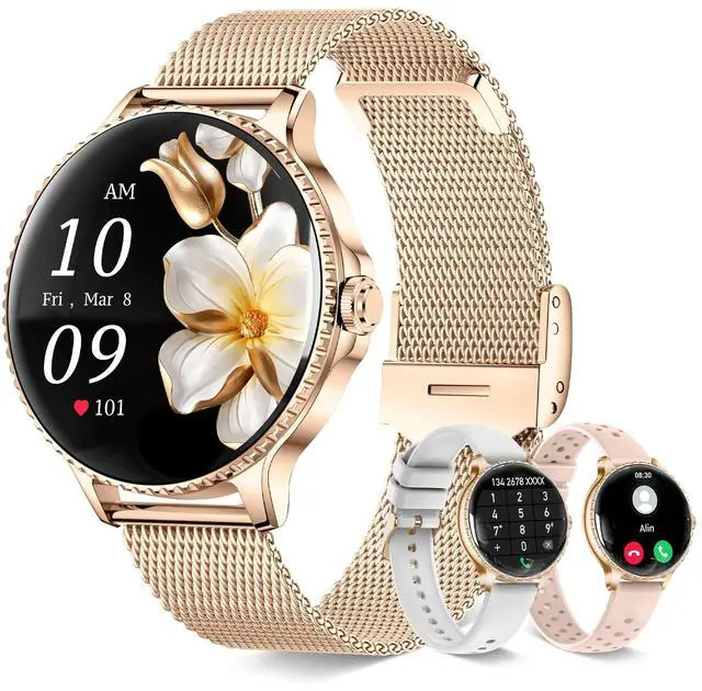 Main image of Smart Watches for Women (Answer/Make Calls),1.27" AMOLED Smartwatch with Heart Rate/Sleep Monitor,120+ Sport Modes Fitness Tracker with Bluetooth for iOS/Android Rose Gold