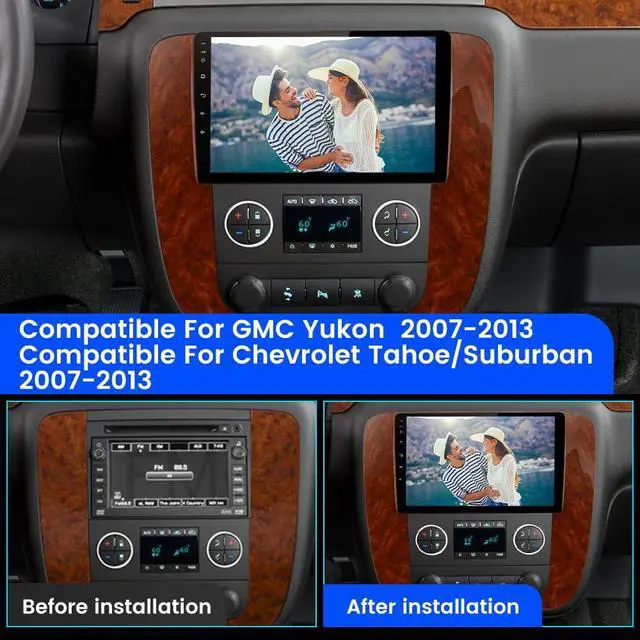 Alt view image 2 of 6 - Android 13 Car Radio Compatible for GMC Yukon Chevrolet Tahoe/Suburban 2007-2013, 9 Inch Touch Screen Wireless CarPlay Android Auto with GPS/FM/WiFi/USB/SWC/Wireless Update/2GB+64GB