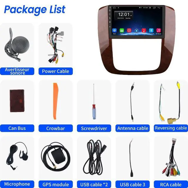 Alt view image 6 of 6 - Android 13 Car Radio Compatible for GMC Yukon Chevrolet Tahoe/Suburban 2007-2013, 9 Inch Touch Screen Wireless CarPlay Android Auto with GPS/FM/WiFi/USB/SWC/Wireless Update/2GB+64GB