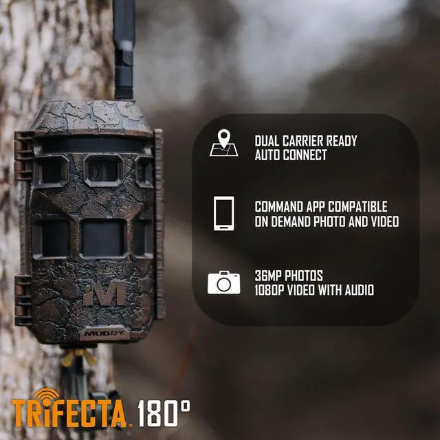 Alt view image 5 of 6 - Trifecta 180 Cellular Camera with 36MP Photo Resolution, 1080p Video Recording, and Customizable Time-Out Delays (Brown)
