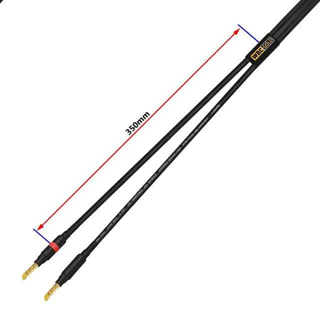 Alt view image 4 of 5 - 40 Foot WBC-GOLD-LOCAP-SPKR-10 AWG - Low-Capacitance - Low-Inductance - High Purity OFC - Audiophile HiFi Speaker Cable Pair with Eminence Gold Banana Plugs