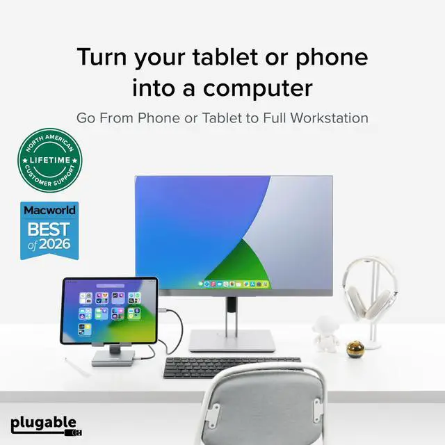 Alt view image 2 of 6 - 8-in-1 USB C Hub for iPad with Stand, 100W Pass-Through Charging, USB C Docking Station for iPad, 1x HDMI, 2X USB, Audio, SD, Driverless, Compatible with Windows, iPadOS, Phones, Tablets