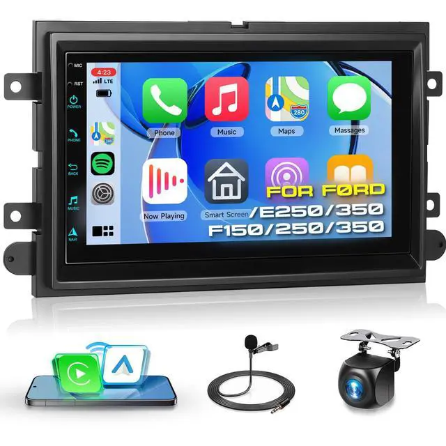 Main image of 2G+64G Car Radio for Ford F150/F250/F350/E250/E350 Edge Fusion Explorer with Wireless Carplay Android Auto, 7 inch HD Touch Screen Car Stereo with Bluetooth/GPS/WiFi/FM/SWC/USB/HD Backup Camera
