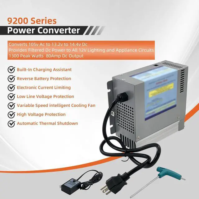 Alt view image 3 of 6 - PD9280AV 12V 80 Amp RV Power Converter with Built-in Charge Wizard Compatible with in-teli Power 9200 Series Converter/Charger for RV Camper Caravans