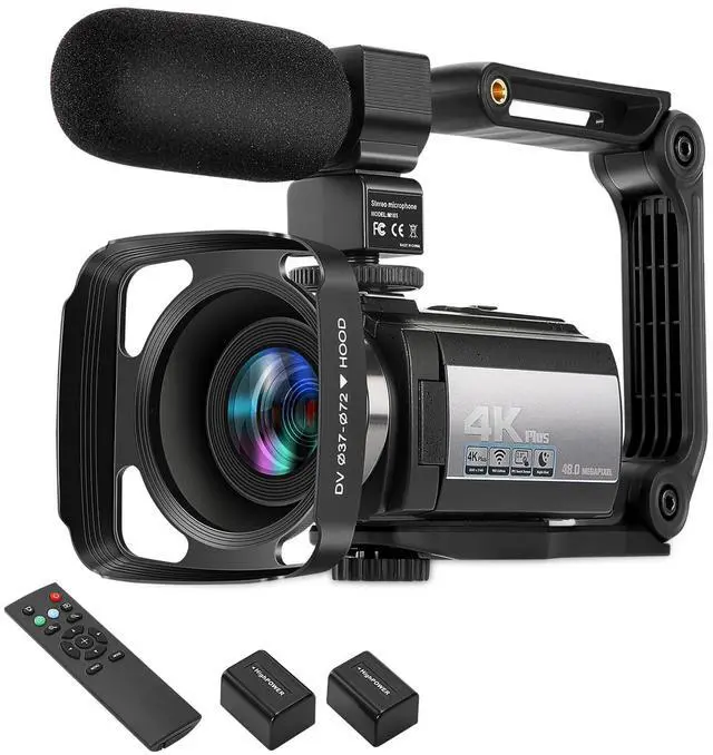 Main image of Video Camera Camcorder 4K60FPS 48MP Vlogging Camera for YouTube 3.0" Touch Screen 16X Digital Zoom WiFi IR Night Vision with 2 Batteries External Stereo Microphone,Remote,Lens Hood,Handheld Stabilizer