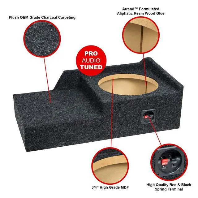 Alt view image 3 of 6 - Bbox Single Sealed 10 Inch Subwoofer Enclosure - Accu-Tuned Sealed Subwoofer Boxes & Enclosures - Subwoofer Box Improves Audio Quality, Sound & Bass - Fits 2004 - 2008 Ford F150 Super Crew / Super Cab