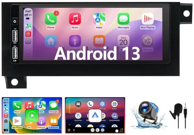 Main image of Android 13 Car Stereo Radio Compatible with 1994-2002 Dodge Ram 1500/2500/3500, Jeep Wrangler 1997-2002, Chrysler Town & Country 1990-2000, Wireless CarPlay & Android Auto, GPS, Backup Camera