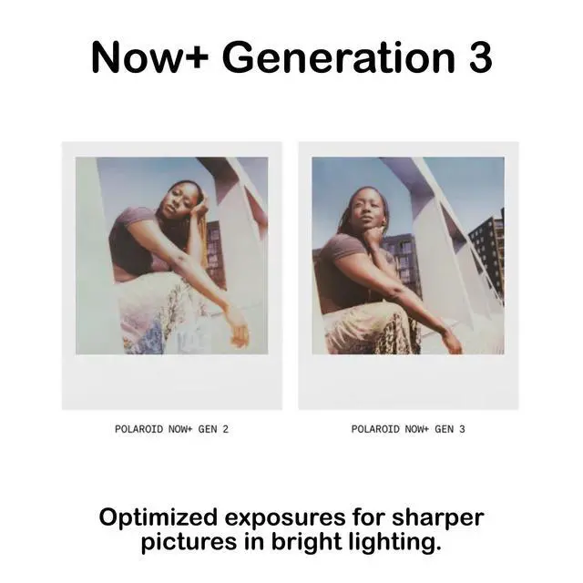Alt view image 2 of 6 - Now+ 3rd Generation i-Type Instant Camera + 8 i-Type Color Film Bundle, Bluetooth Connected App Controlled, White, Camera Bundle with a Lumintrail Lens Cleaning Cloth