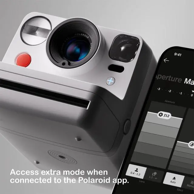 Alt view image 3 of 6 - Now+ 3rd Generation i-Type Instant Camera + 8 i-Type Color Film Bundle, Bluetooth Connected App Controlled, White, Camera Bundle with a Lumintrail Lens Cleaning Cloth