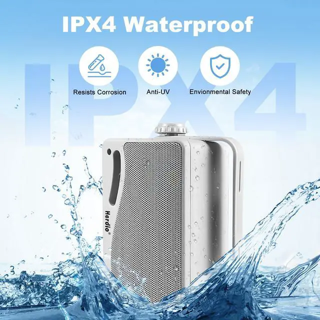 Alt view image 3 of 6 - 3.5 Inch Passive Outdoor Speakers Wired Waterproof Wall Mount Speakers with 400W Superior Sound, All-Weather Durability, for Home Patio Garden Marine Boat Garage Indoor,4-Pack White