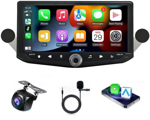 Main image of Car Radio for Dodge Ram 1500 2500 3500 2009 2010 2011 2012, 10.88'' Touchscreen Wireless CarPlay Android Auto Stereo Upgraded with Bluetooth GPS Navigation DSP WiFi SWC FM Camera Phone Holder USB Port
