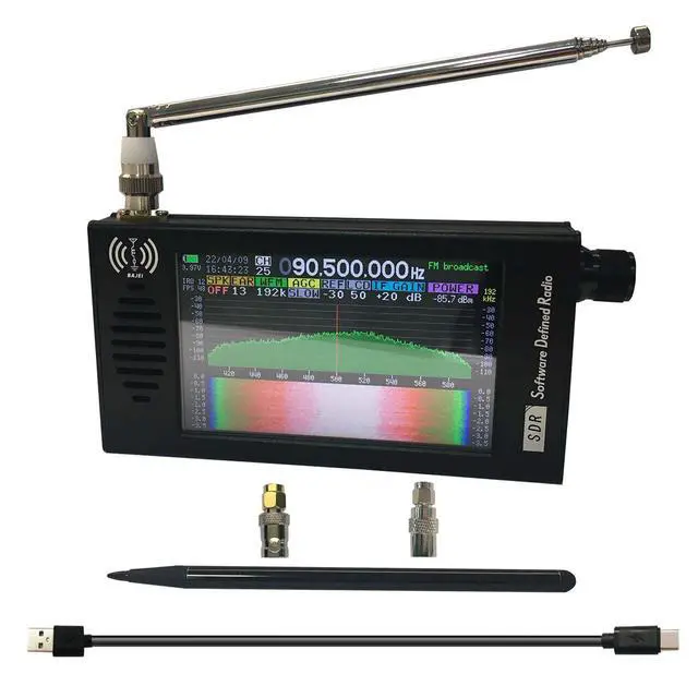 Alt view image 5 of 5 - Full-Bands DSP SDR Radio Receiver 4.3 IPS Screen FM/AM/LSB/USB/CW, 192kHz Spectrum Rechargeable 5000mAh Rechargeable Battery Aluminum Alloy Shell Nice Sound