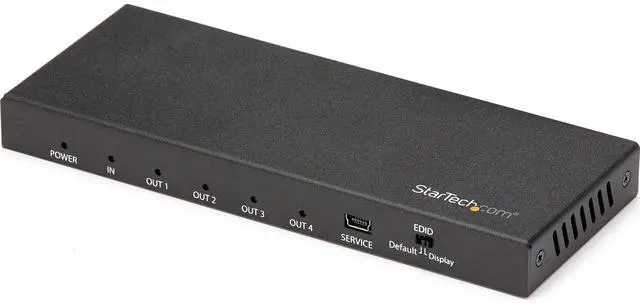 Main image of 4-Port HDMI Splitter - 4K 60Hz - 1 in 4 Out (ST124HD202), Television Compatible, Black