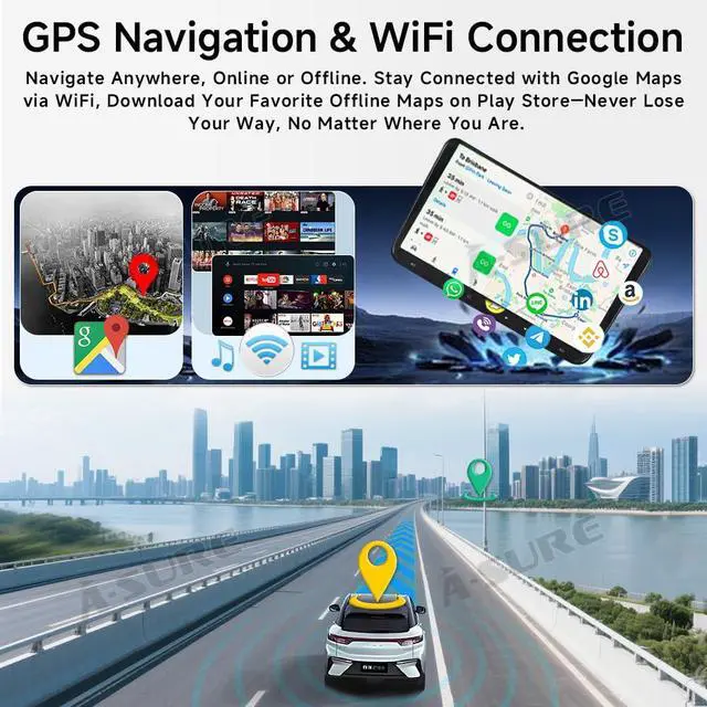 Alt view image 5 of 6 - 9inch 8Core 4+64GB Car Stereo Radio for VW Jetta A5/Passat B6/CC/Golf MK5/Beetle/EOS 2005-2010,Android GPS Navigation Unit with Wireless Carplay,Android Auto,Touchscreen Multimedia Player