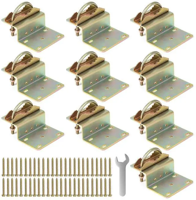 Main image of 10 Sets Antenna Pole Mount Z Bracket Heavy-Duty M8 U Bolt Windproof Antenna Mast Clamp Galvanized Steel + 50 Screws for Home Outside TV Antenna Pole Holder